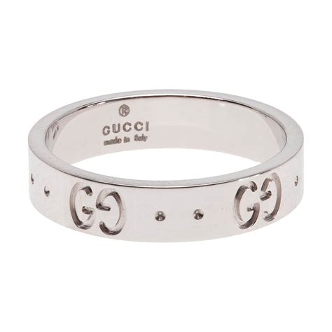 gucci white enamel ring|gucci icon ring white gold.